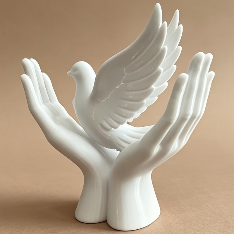 3D Printing Mockup - تمثال يد السلام بتصميم الحمامة، قطعة