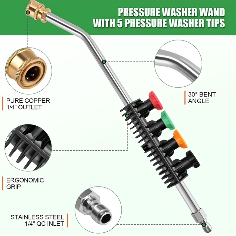 عصا تمديد لغسالة الضغط 30 °    - مراجعة Nozzle Cleaning Kit وسعره