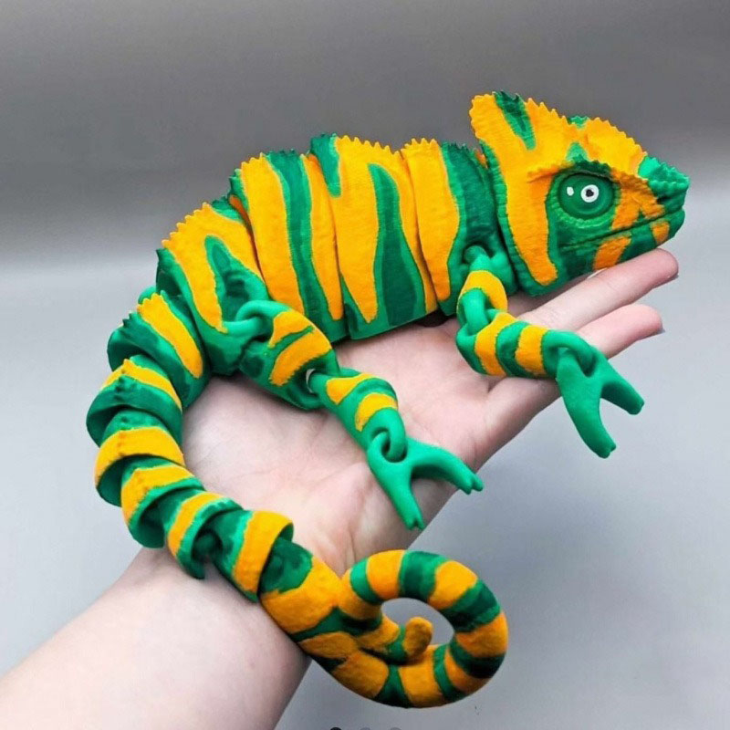 نموذج سحلية الحرباء مطبوع ثلاث - مراجعة 3D Printing Lizard وسعره