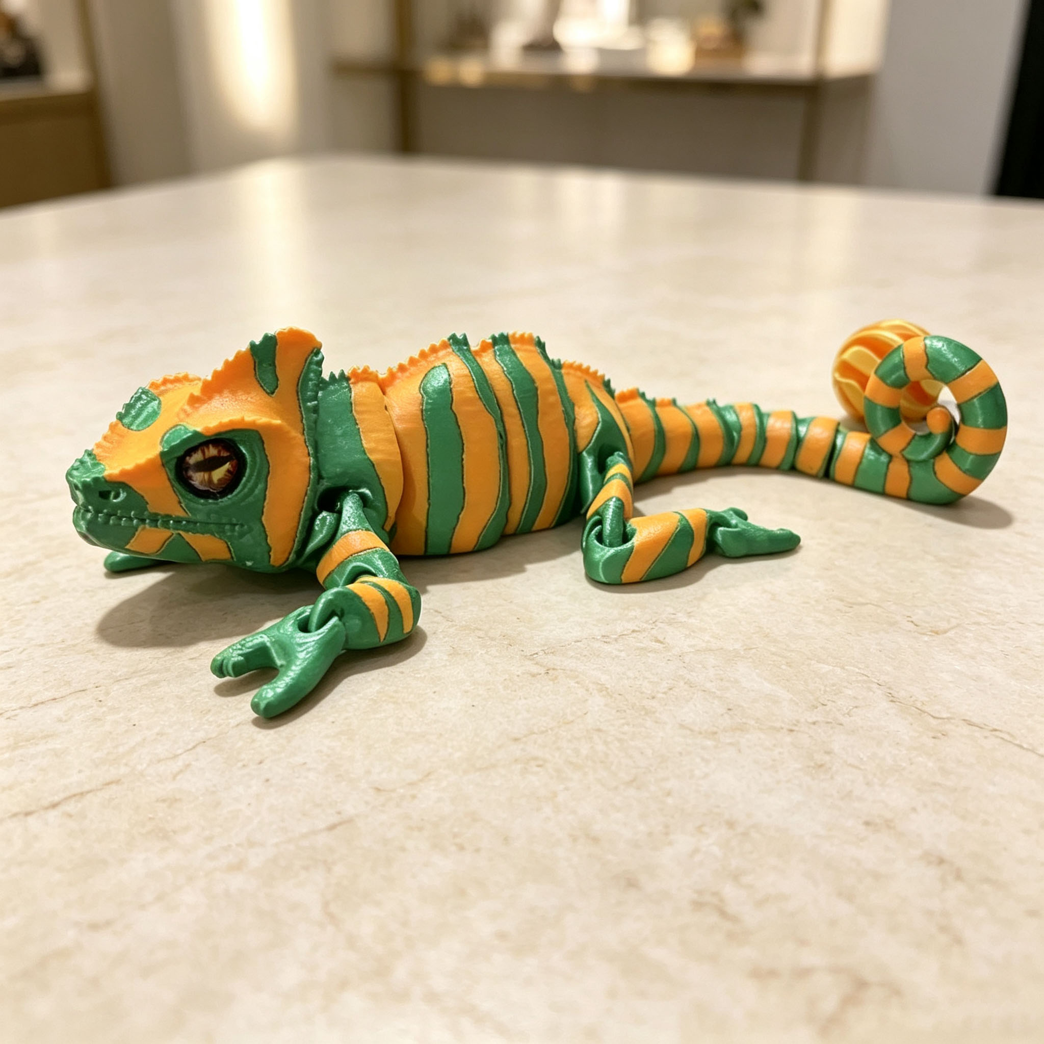 نموذج سحلية الحرباء مطبوع ثلاث - مراجعة 3D Printing Lizard وسعره