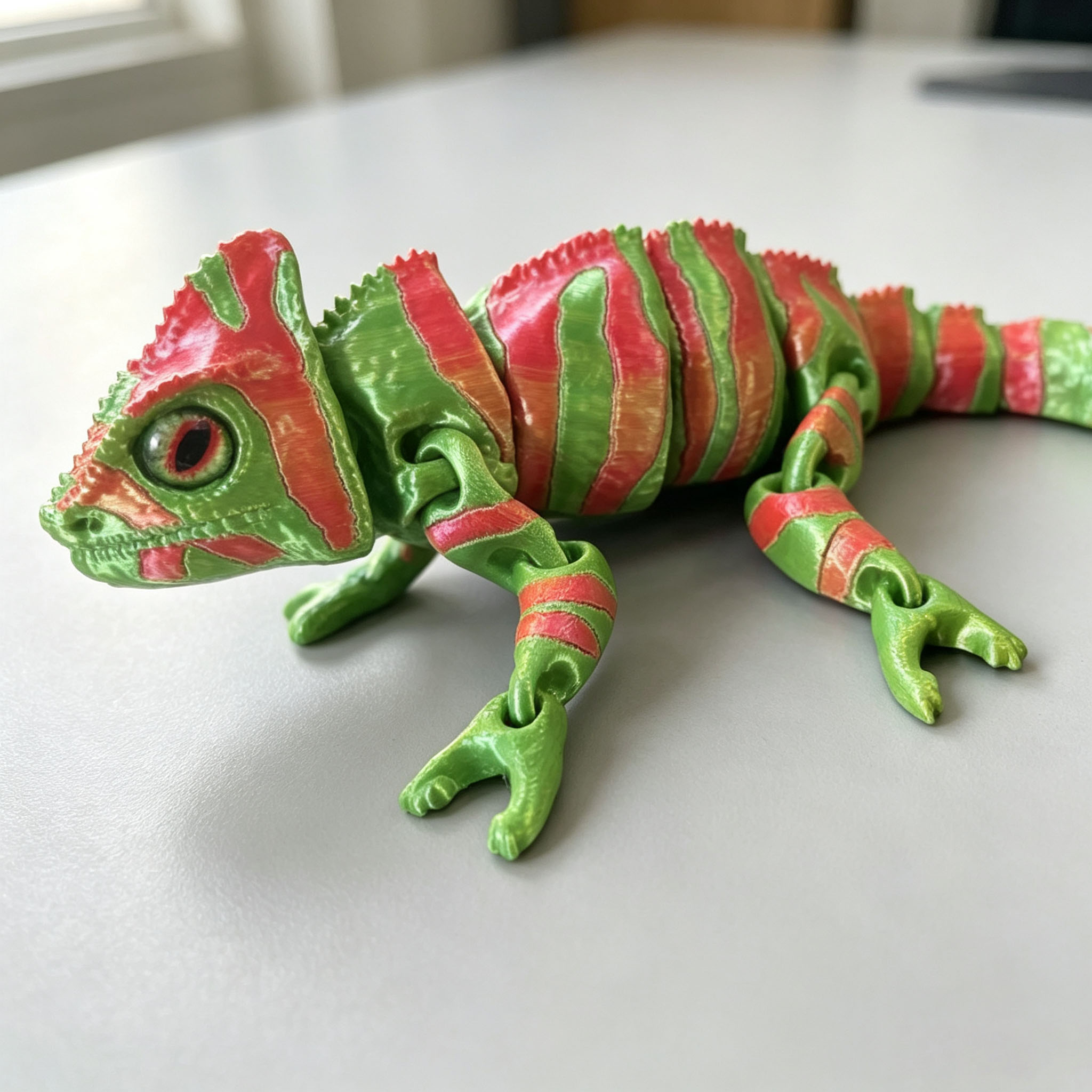 نموذج سحلية الحرباء مطبوع ثلاث - مراجعة 3D Printing Lizard وسعره
