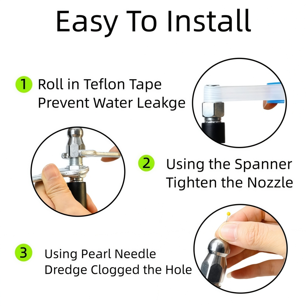 5 ~ 50 متر غسالة الضغط المجاري - مراجعة Nozzle Cleaning Kit وسعره